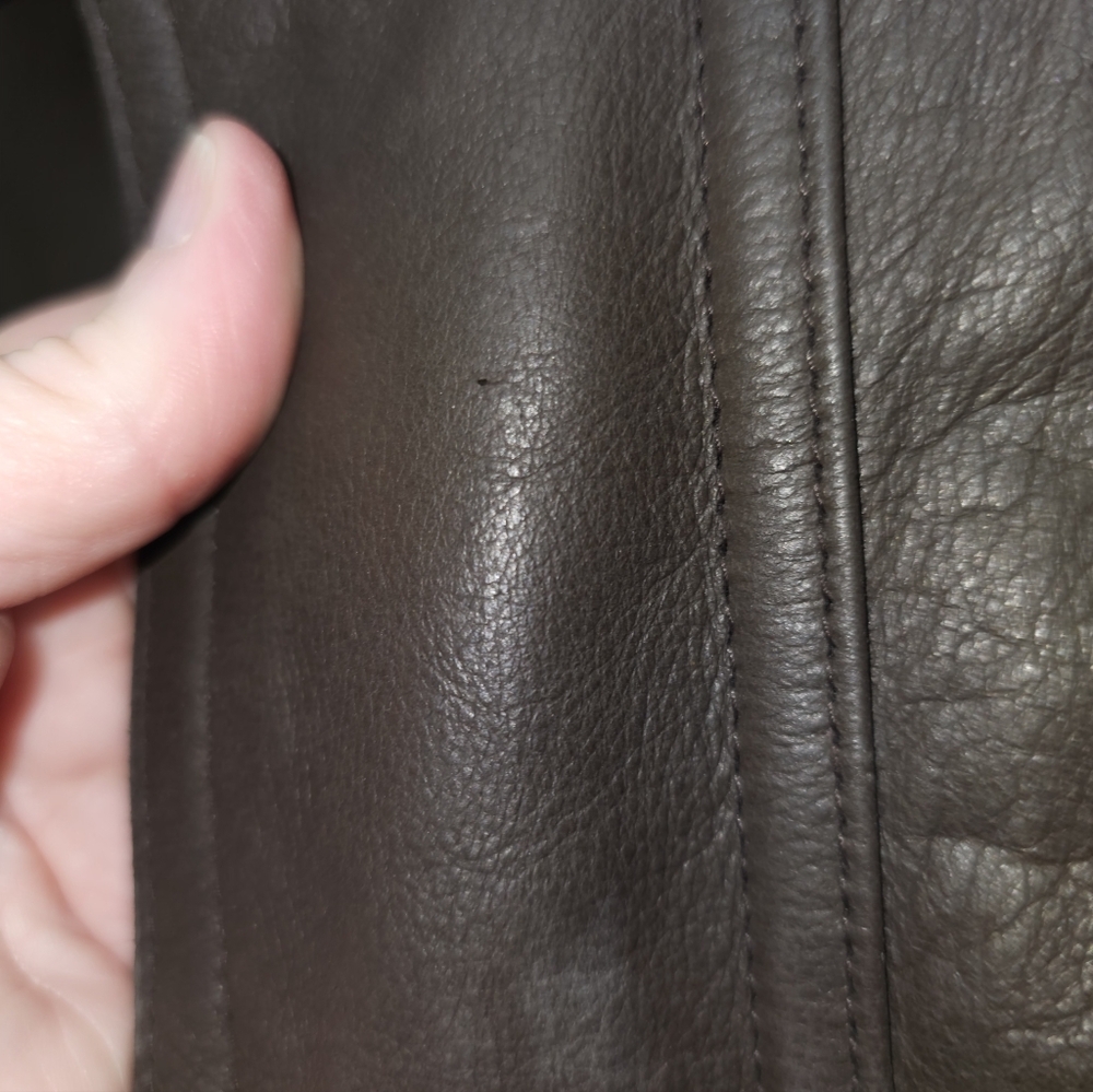 Vintage Cougar Men's Brown Leather Bomber Jacket, Size Large - Picture 11 of 15